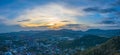 aerial view during sunset at Khao Rang the landmark viewpoint of Phuket Royalty Free Stock Photo