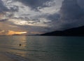 Aerial view of sunset in Koh Lipe island, Thailand Royalty Free Stock Photo