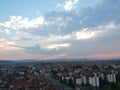 Aerial view of sunset in Kragujevac - Serbia