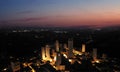 aerial view at sunset of the medieval town of san gimignano tuscany Royalty Free Stock Photo