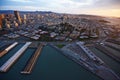 aerial view sunset san francisco Royalty Free Stock Photo