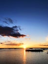 Aerial view of a Sunset sky background. Aerial Dramatic gold sunset sky with evening sky clouds over the sea. Stunning sky clouds Royalty Free Stock Photo