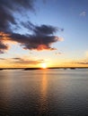 Aerial view of a Sunset sky background. Aerial Dramatic gold sunset sky with evening sky clouds over the sea. Stunning sky clouds Royalty Free Stock Photo