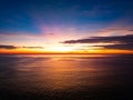 Aerial view sunset sky, Beautiful Light Sunset or sunrise over sea,Colorful dramatic majestic scenery sunset Sky, Amazing clouds Royalty Free Stock Photo