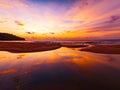 Aerial view sunset sky over sea,Nature Light Sunset or sunrise over ocean,Colorful dramatic scenery sky, Amazing clouds and waves Royalty Free Stock Photo