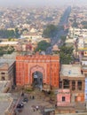 Aerial view of Suraj Pol, Jaipur, Rajasthan, India.