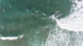 Aerial view of Surfer swimming on board Royalty Free Stock Photo