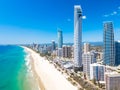 Surfers Paradise aerial view on a clear day with blue water Royalty Free Stock Photo