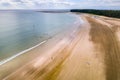 Aerial view of surfers waiting for waves off a tropical beach (Memories Beach, Khao Lak, Thailand Royalty Free Stock Photo