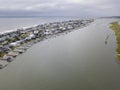 Aerial view of Surfside and Garden City Beach along the Atlantic coast of South Carolina