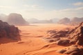 Aerial view of the surreal landscapes of Wadi