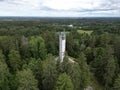 Aerial view of Suure Munamae observation tower in Estonia Royalty Free Stock Photo
