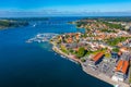 Aerial view of Svendborgsundbroen bridge in Denmark Royalty Free Stock Photo