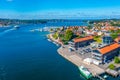 Aerial view of Svendborgsundbroen bridge in Denmark Royalty Free Stock Photo