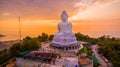 aerial view sweet sunset at Phuket big Buddha. Ã¯Â»Â¿ Royalty Free Stock Photo