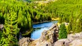 Aerial view of the Swimming Area in the Firehole River in Yellowstone National Park Royalty Free Stock Photo