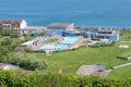 Aerial view swimming pool German island Helgoland in Northsea