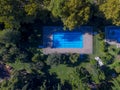 Aerial view of swimming pool. Top view Royalty Free Stock Photo
