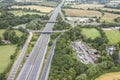 Aerial view of the existing M4 Juntion 15 near Swindon before improvement work starts later this year Royalty Free Stock Photo