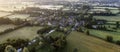 Aerial view of Lower Slaughter Cotswold village by River Windrush Gloucestershir Royalty Free Stock Photo