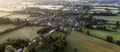 Aerial view of Lower Slaughter Cotswold village by River Windrush Gloucestershire Royalty Free Stock Photo