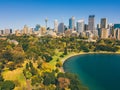 Aerial View of the Sydney Botanic Garden and Skyline