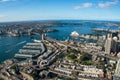 Aerial view of Sydney cityscape with Sydney Harbour and landmarks Royalty Free Stock Photo