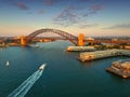 Aerial View Sydney Harbour on Dusk Royalty Free Stock Photo