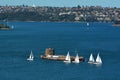 Aerial view of Sydney Harbour in Sydney New South Wales Australia Royalty Free Stock Photo