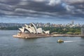 Aerial view of Sydney Opera House with stormy cloud