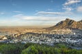 Aerial view from table mountain to Capetown