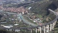 Aerial view of Taggia homeland of olives