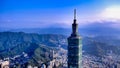 Aerial view of Taipei 101 Taipei City Taiwan. Royalty Free Stock Photo