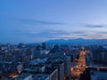 Aerial view of Taipei Downtown, Taiwan. Financial district and business centers in smart urban city. Skyscraper and high-rise Royalty Free Stock Photo