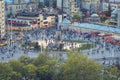 Aerial view of Taksim Square and Republic Monument Royalty Free Stock Photo