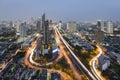 Aerial View of Taksin Bridge over Chao Phraya River, Bangkok, Th Royalty Free Stock Photo