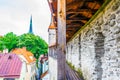 Aerial view of Tallin from ramparts of the medieval fortification surrounding the old town, Estonia....IMAGE Royalty Free Stock Photo
