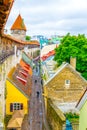 Aerial view of Tallin from ramparts of the medieval fortification surrounding the old town, Estonia....IMAGE Royalty Free Stock Photo