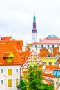 Aerial view of Tallin from ramparts of the medieval fortification surrounding the old town, Estonia....IMAGE Royalty Free Stock Photo