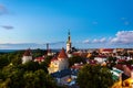 Aerial view of Tallinn, Estonia at sunset. Royalty Free Stock Photo