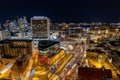 Aerial view of Tallinn, Estonia, with the Viru Circle in the city center, illuminated at night Royalty Free Stock Photo
