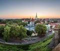 Aerial View of Tallinn Old Town from Toompea Hill at Dawn