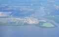 Aerial view of tampa bay coast Royalty Free Stock Photo