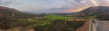 Aerial view of Tan Son dam, also known as Tan Son irrigation lake, is located in Nghia Hung commune, Chu Pah district, 25 km north