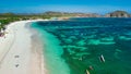 Aerial view of Tanjung Aan Beach in Lombok, Indonesia Royalty Free Stock Photo