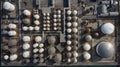 Aerial view of tank terminal with lots of oil storage tank and petrochemical storage tank in the harbour, Industrial tank storage Royalty Free Stock Photo