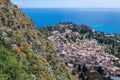 Aerial view on Taormina city Royalty Free Stock Photo