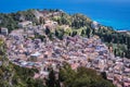 Aerial view on Taormina city Royalty Free Stock Photo