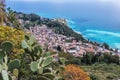 Aerial view on Taormina city Royalty Free Stock Photo