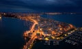 Aerial view of Taranto old city at night Royalty Free Stock Photo